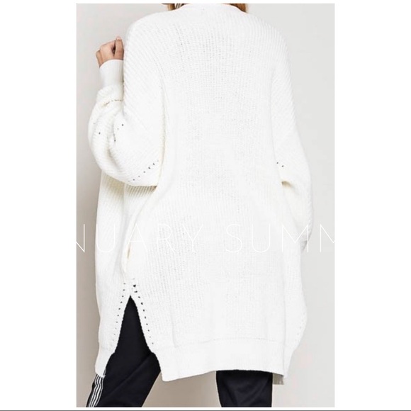 ❄️IVORY COTTON BLEND SWEATER CARDIGAN - Picture 3 of 10